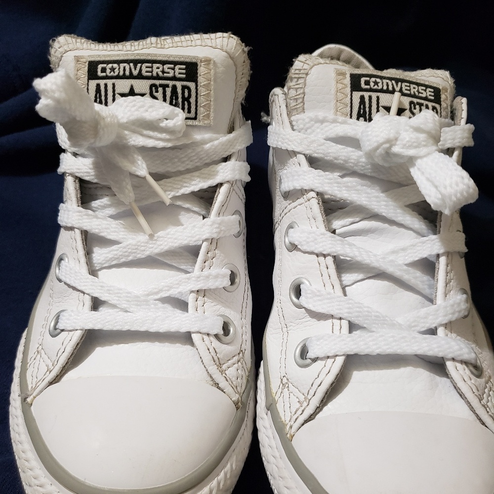 White leather chuck taylors converses